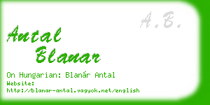 antal blanar business card